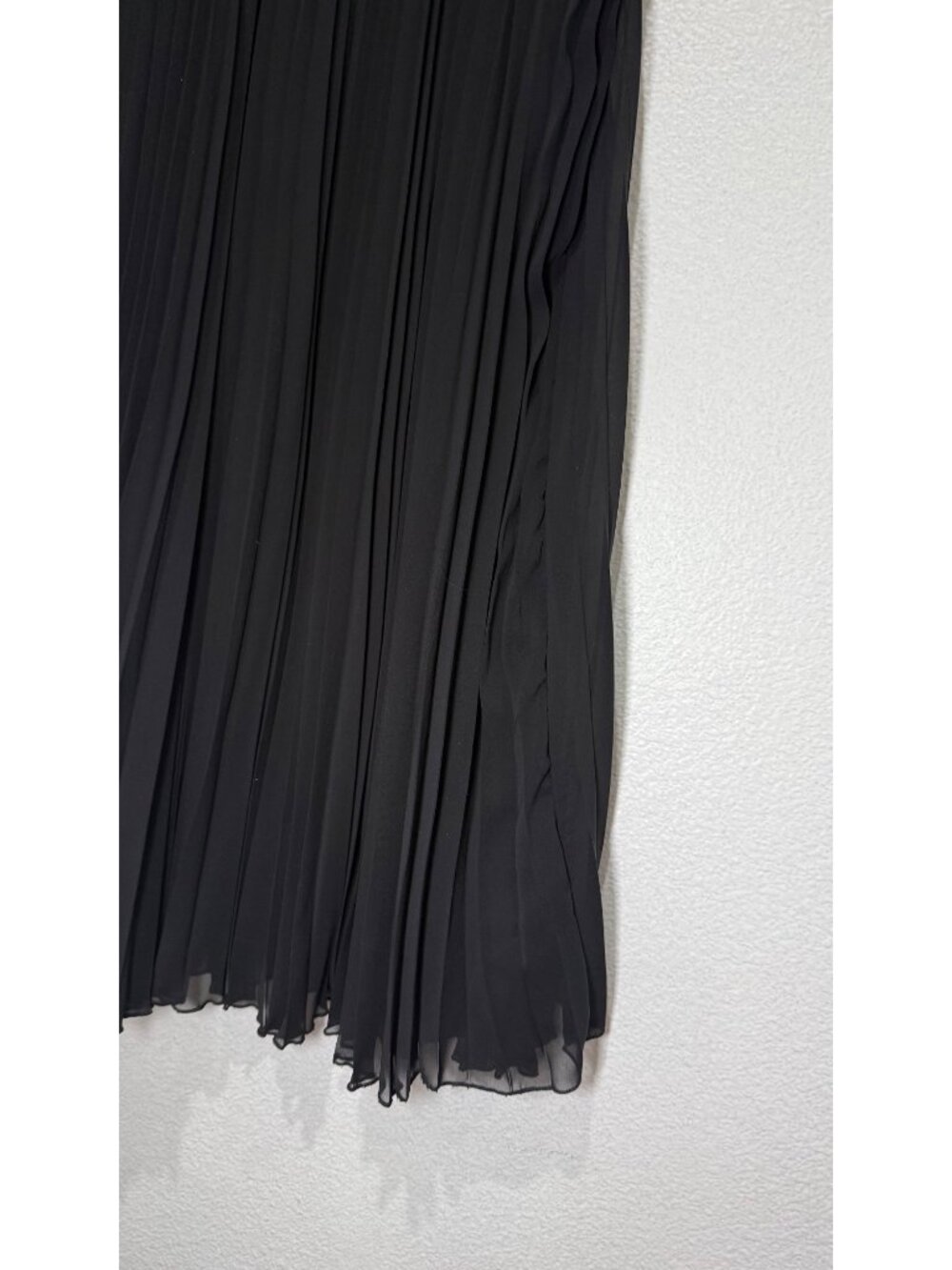 J.B.S. LTD Black Sleeveless Pleated Chiffon Trapeze Knee Length Dress Size 18W - Picture 5 of 7